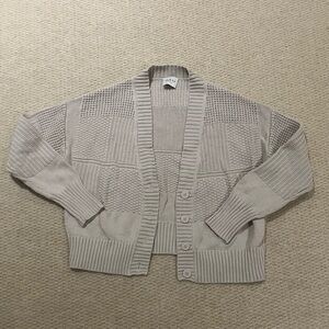 Wrap London Beige Knit Cardigan Sweater